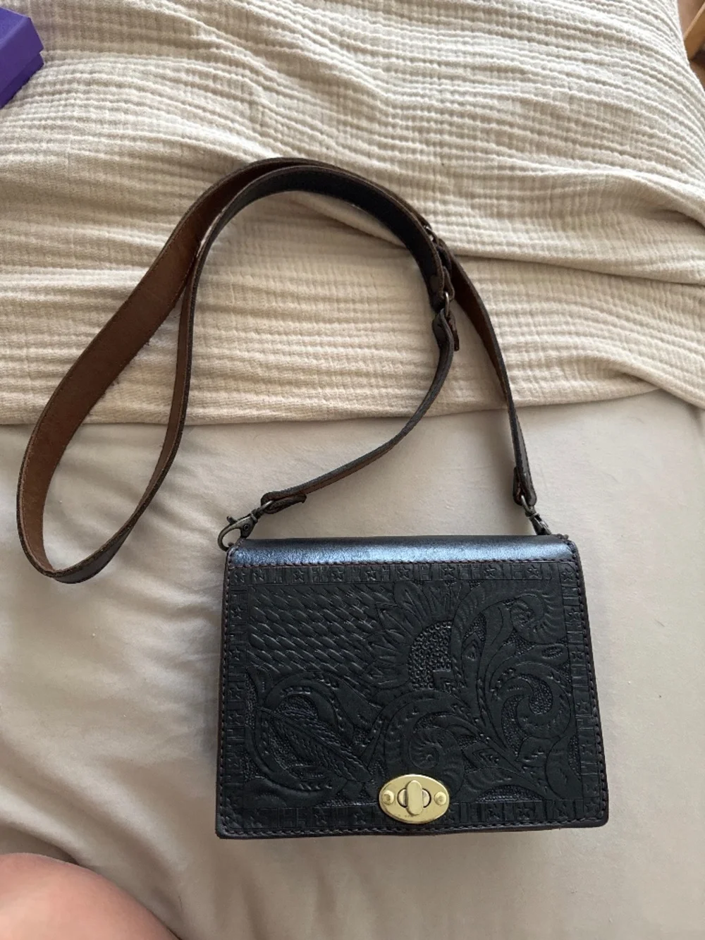 Black Leather bag from Mexico